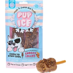 Ethical Pup Ice Choccy Lollies Peanut Butter & Chocolate Ready to Freeze Dog Treats, 2 pack