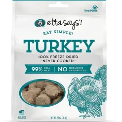 Etta Says! Eat Simple 100% Freeze Dried Turkey Dog Treats, 2.5-oz