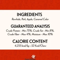 Etta Says! Premium Crunchy Chew Bars Pork + Apple Dog Treats, 12 count