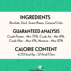 Etta Says! Premium Crunchy Chew Bars Duck + Sweet Potato Dog Treats, 12 count