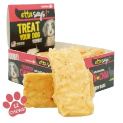 Etta Says! Premium Crunchy Chew Bars Chicken + Chia Dog Treats, 12 count