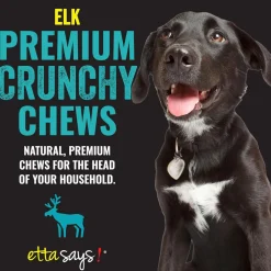 Etta Says! Premium Crunchy Elk Dog Chew Treats, 7"