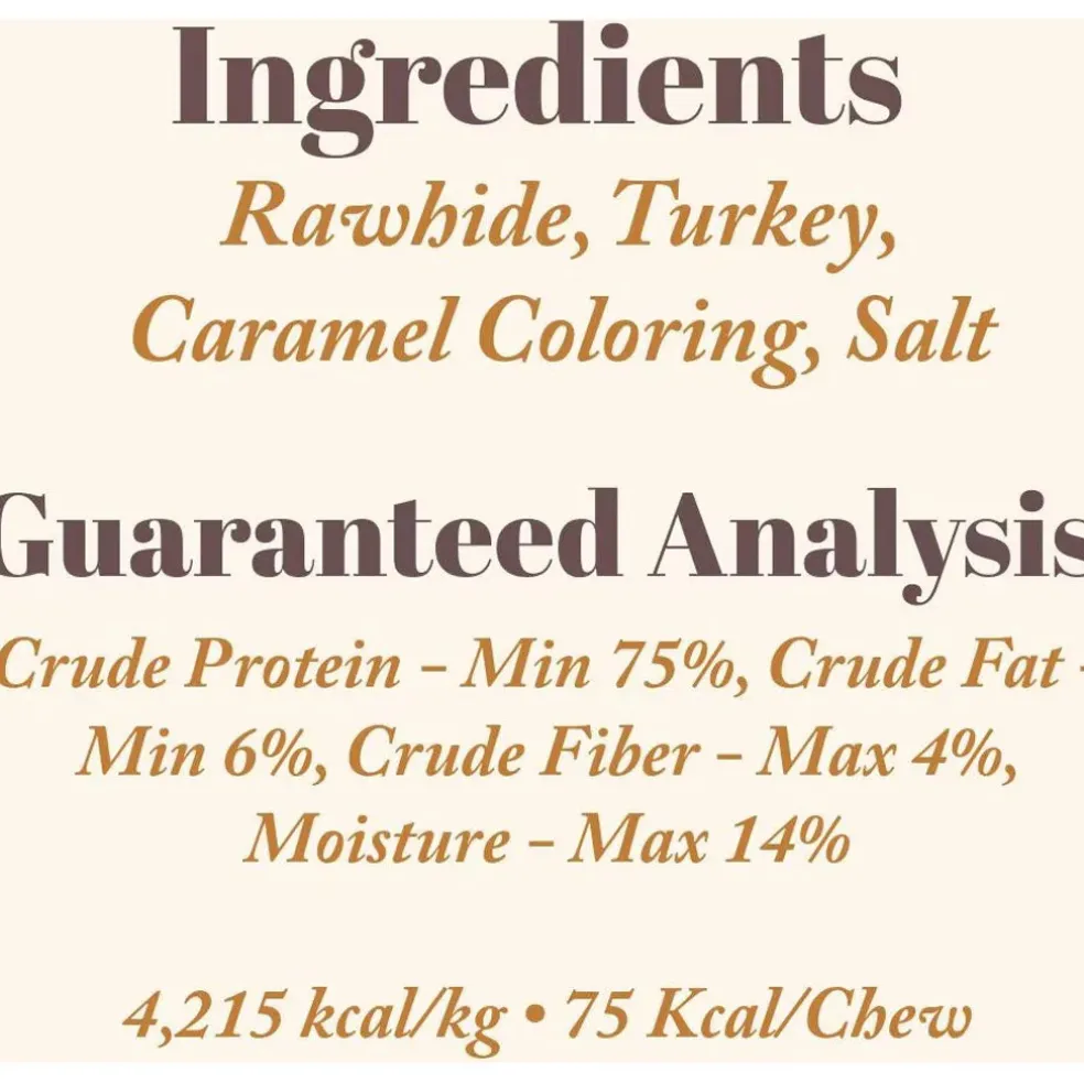 Etta Says! Premium Crunchy Turkey Dog Chew Treats, 7"