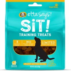 Etta Says! Sit! Training Treats for Dogs Peanut Butter Flavor, 6-oz