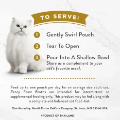 Fancy Feast Classic Broths with Tuna, Anchovies & Whitefish Supplemental Wet Cat Food Pouches, 1.4-oz pouch, case of 16