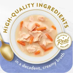 Fancy Feast Creamy Broths with Wild Salmon & Whitefish Supplemental Wet Cat Food Pouches, 1.4-oz pouch, case of 16