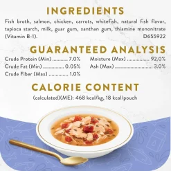 Fancy Feast Creamy Broths with Wild Salmon & Whitefish Supplemental Wet Cat Food Pouches, 1.4-oz pouch, case of 16