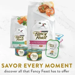 Fancy Feast Creamy Broths with Wild Salmon & Whitefish Supplemental Wet Cat Food Pouches, 1.4-oz pouch, case of 16