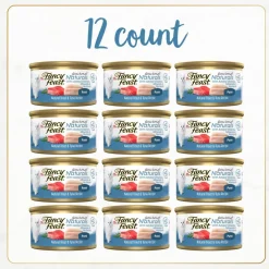 Fancy Feast Gourmet Naturals Trout & Tuna Recipe Pate Canned Cat Food, 3-oz, case of 12