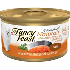 Fancy Feast Gourmet Naturals Wild Alaskan Salmon Recipe Pate Canned Cat Food, 3-oz, case of 12