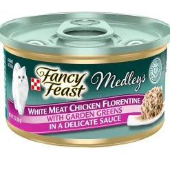 Fancy Feast Medleys White Meat Chicken Florentine in Sauce Wet Cat Food, 3-oz case of 24
