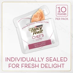 Fancy Feast Purely Natual Hand-Flaked Salmon Cat Treats (10 pouches)