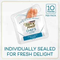 Fancy Feast Purely Natual Hand-Flaked Tuna Cat Treats (10 pouches)