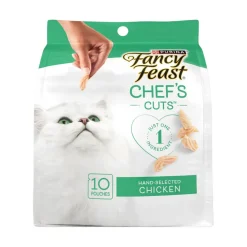 Fancy Feast Purely Natual Hand-Selected Chicken Cat Treats (10 pouches)