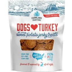 Farmland Traditions Dogs Love Turkey & Sweet Potato Grain-Free Jerky Dog Treats