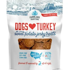 Farmland Traditions Dogs Love Turkey & Sweet Potato Grain-Free Jerky Dog Treats