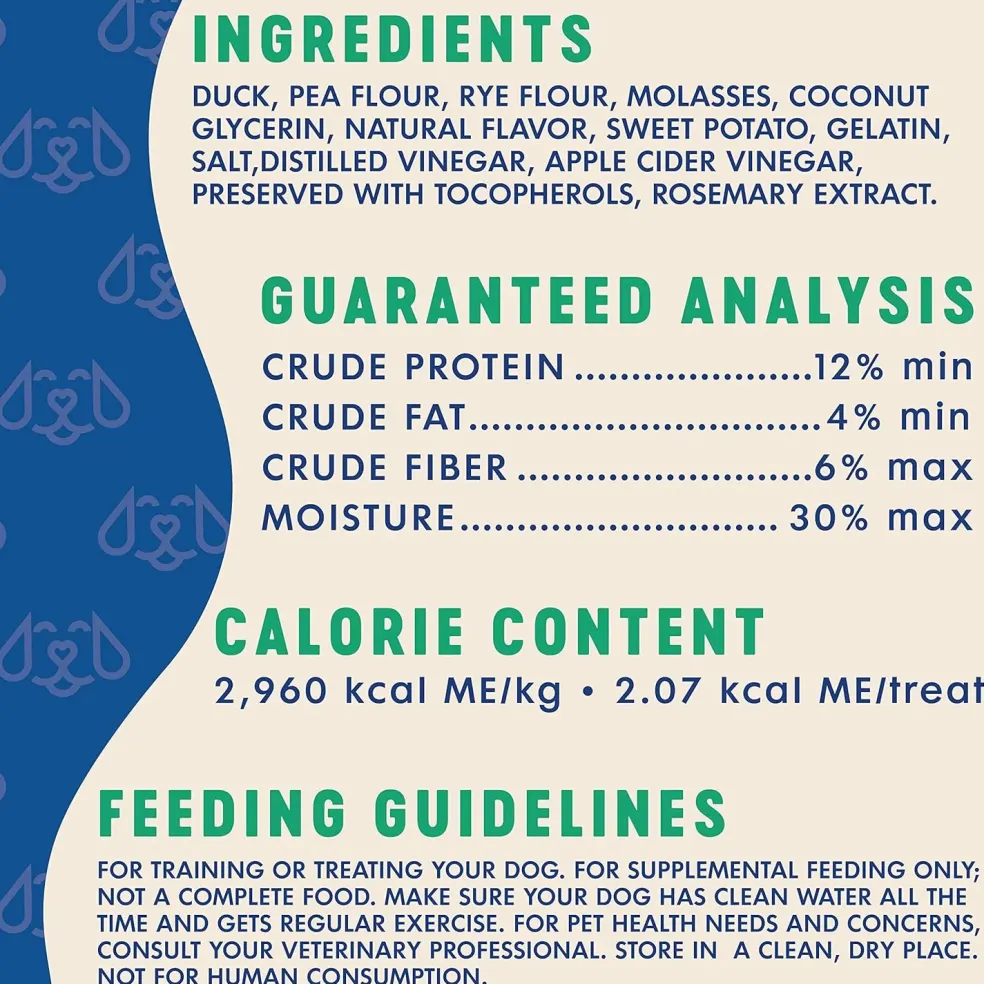 Finley's Barkery Duck Recipe Soft Chew Training Bites Dog Treats, 6-oz