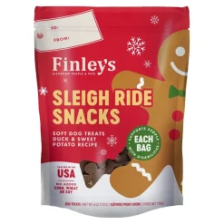 Finley's Sleigh Ride Snacks Duck & Sweet Potato Recipe Dog Treats, 6-oz