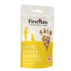 FirstMate Cage Free Chicken Meal & Blueberries Grain Free Dog Treats (8 oz)