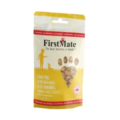FirstMate Cage Free Chicken Meal & Blueberries Mini Trainers Grain Free Dog Treats (8 oz)