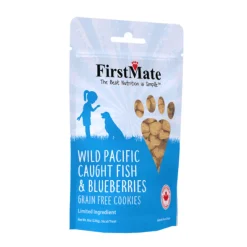 FirstMate Wild Pacific Caught Fish Meal & Blueberries Grain Free Dog Treats (8 oz)