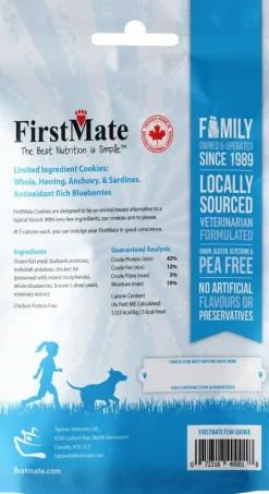 FirstMate Wild Pacific Caught Fish Meal & Blueberries Grain Free Dog Treats (8 oz)