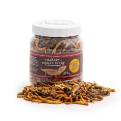 Fluker's Medley Treat for Bearded Dragons Grasshoppers Mealworms and Crickets (1.8 oz)