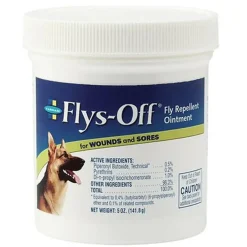 Flys-Off Fly Repellant Ointment for Wounds and Sores Dogs & Horses ( 5 oz)