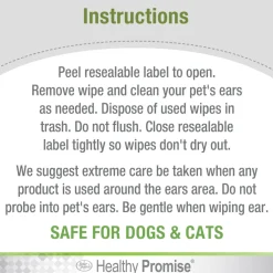 Four Paws Healthy Promise Ear Wipes For Cats & Dogs (25 ct)