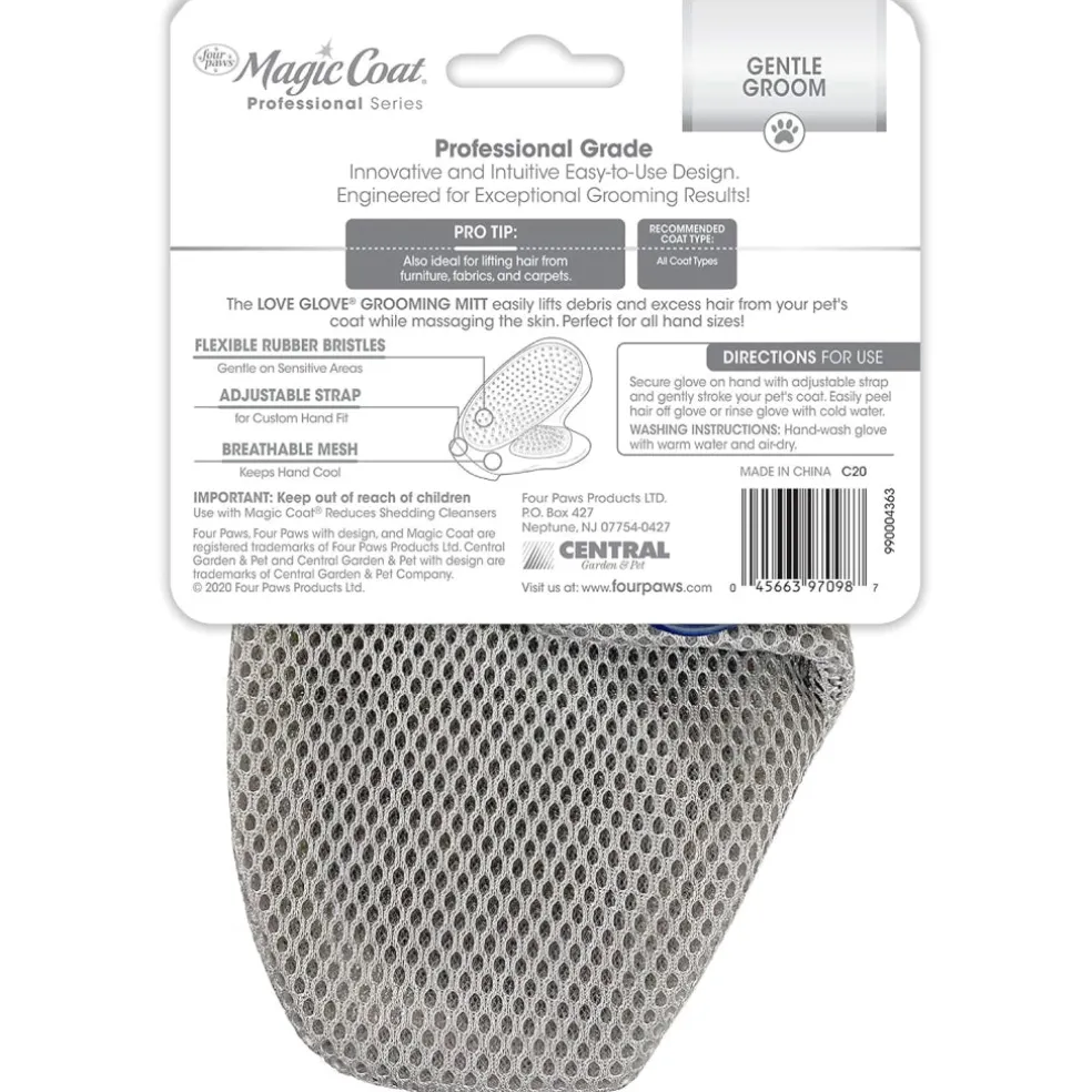 Four Paws Magic Coat Professional Series Love Glove Grooming Mitt For Dogs