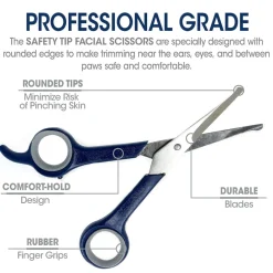Four Paws Magic Coat Professional Series Safety Tip Facial Scissors For Dogs