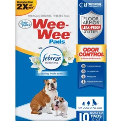 Four Paws Wee-Wee Odor Control Dog Training Pads with Febreze Freshness- 22x23