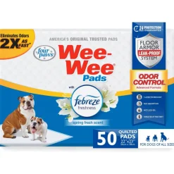 Four Paws Wee-Wee Odor Control Dog Training Pads with Febreze Freshness- 22x23