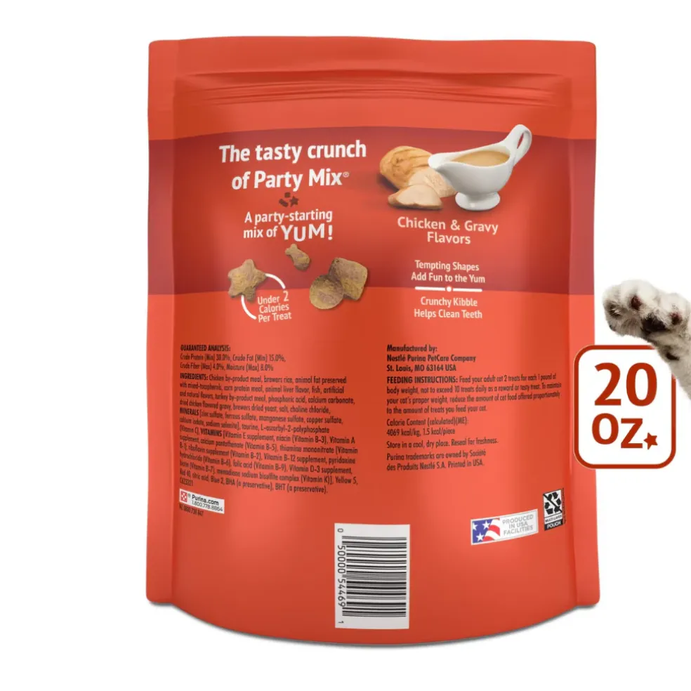 Friskies Party Mix Gravy-Licious Crunch Chicken & Gravy Cat Treats
