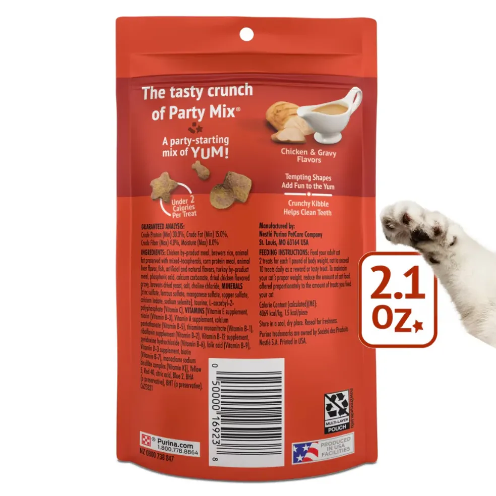 Friskies Party Mix Gravy-Licious Crunch Chicken & Gravy Cat Treats
