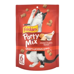 Friskies Party Mix Gravy-Licious Crunch Chicken & Gravy Cat Treats