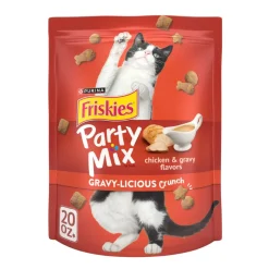 Friskies Party Mix Gravy-Licious Crunch Chicken & Gravy Cat Treats
