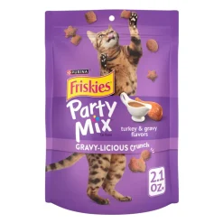 Friskies Party Mix Gravy-Licious Crunch Turkey & Gravy Cat Treats (2.1 oz)