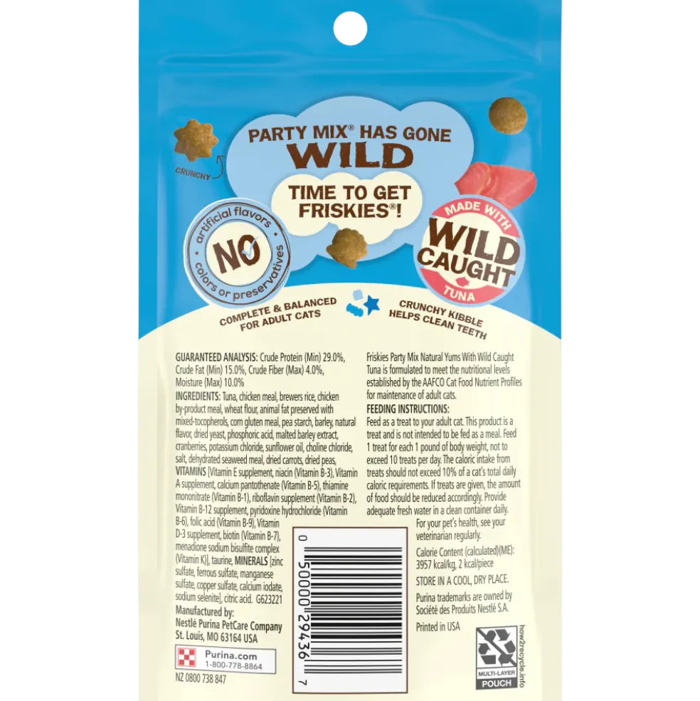 Friskies Party Mix Natural Yums with Real Tuna Cat Treats, 2.1-oz