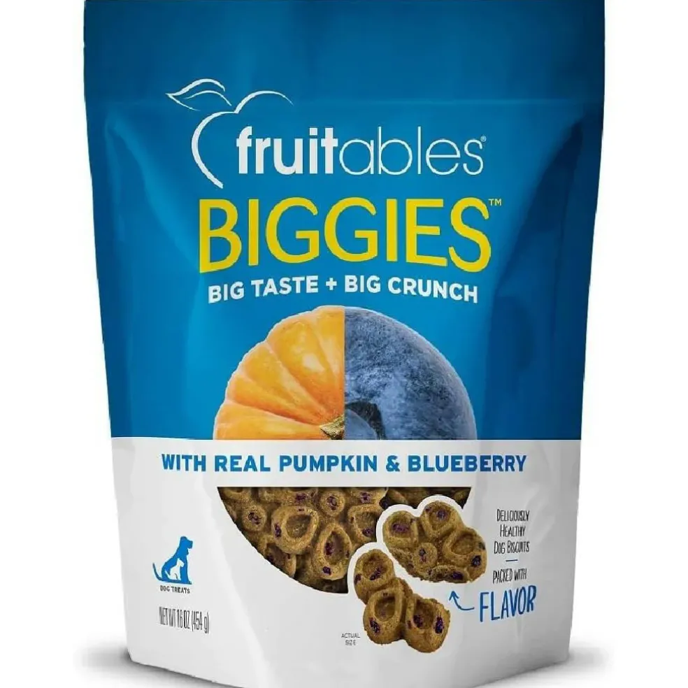 Fruitables BIGGIES Pumpkin & Blueberry Dog Treats (16 oz)