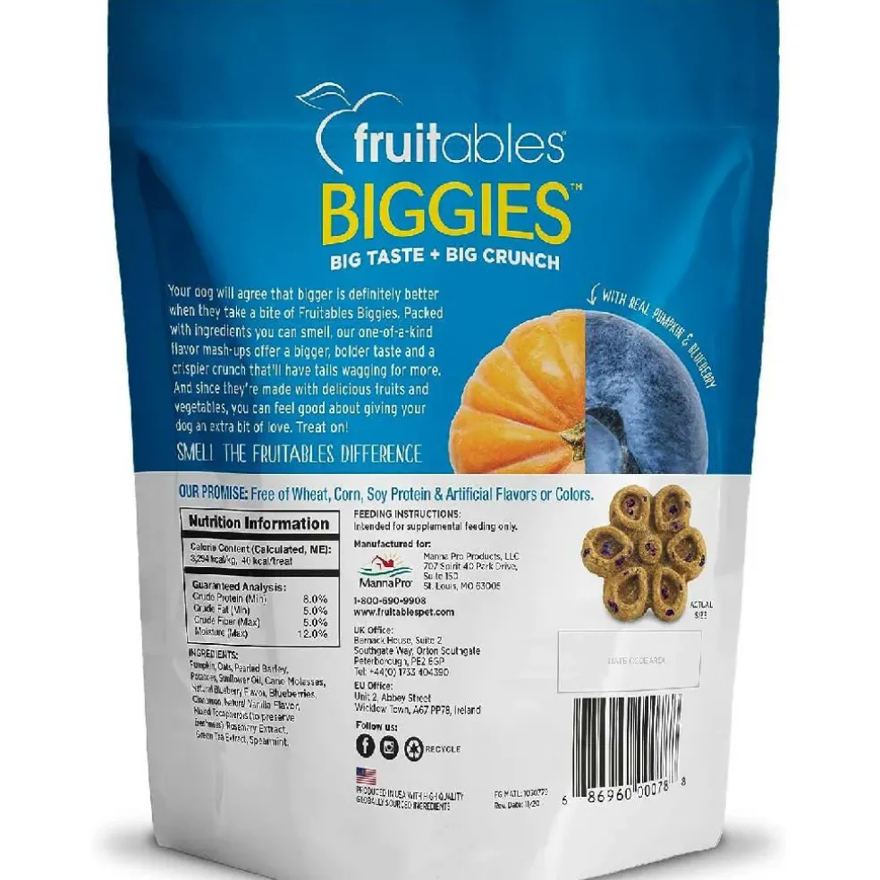 Fruitables BIGGIES Pumpkin & Blueberry Dog Treats (16 oz)