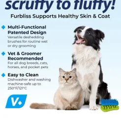 Furbliss Two-Sided Multi-Functional Brush for Pets with Long Hair