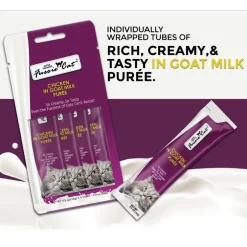 Fussie Cat Chicken in Goat Milk Puree Lickable Cat Treats, 0.5-oz x 4-tubes