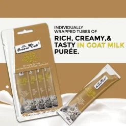 Fussie Cat Chicken with Beef in Goat Milk Puree Lickable Cat Treats, 0.5-oz x 4-tubes