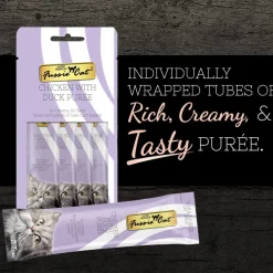 Fussie Cat Chicken with Duck Puree Lickable Cat Treats, 0.5-oz x 4-tubes
