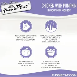 Fussie Cat Chicken with Pumpkin in Goat Milk Mousse Kitten Pouch, 1.5-oz case of 12