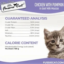 Fussie Cat Chicken with Pumpkin in Goat Milk Mousse Kitten Pouch, 1.5-oz case of 12