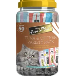 Fussie Cat 10 Flavors Variety Lickable Cat Treats, 0.5-oz tube, 50 count