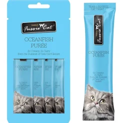 Fussie Cat Ocean Fish Puree Lickable Cat Treats, 0.5-oz x 4-tubes