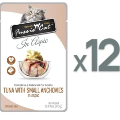 Fussie Cat Premium Chicken with Small Anchovies in Aspic Wet Cat Food, 2.47-oz
